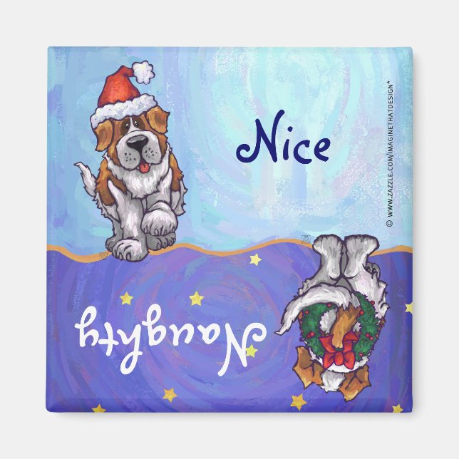 St. Bernard Christmas Magnet (Front)