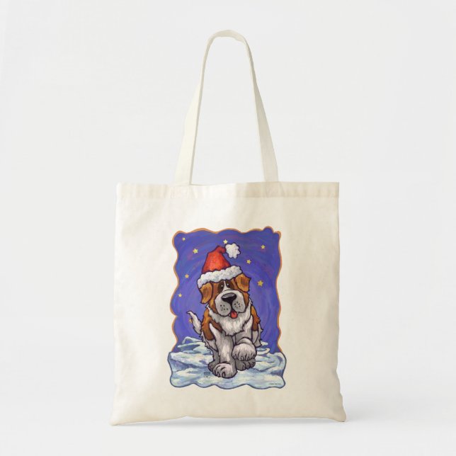 St. Bernard Christmas Tote Bag (Front)