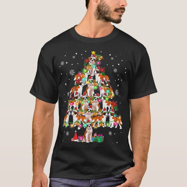 St Bernard Christmas Tree Funny St Bernard Gifts T-Shirt (Front)