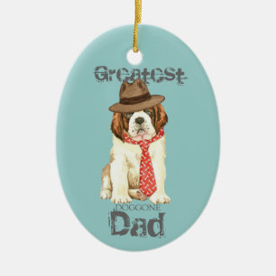 St. Bernard Dad Ceramic Ornament
