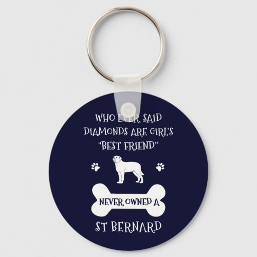 St Bernard Dog Best Friend Keychain
