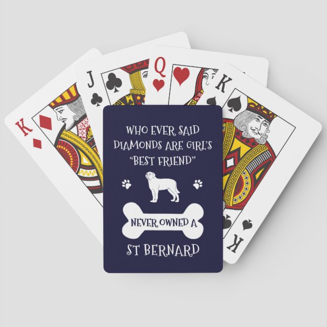 St Bernard Dog Best Friend Poker Cards (Back)