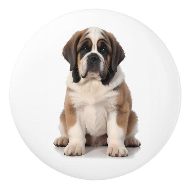 St. Bernard Dog Ceramic Knob (Front)