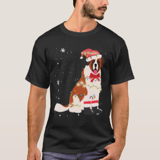 St Bernard Dog Christmas Tree Xmas Mom Dad Gifts T-Shirt