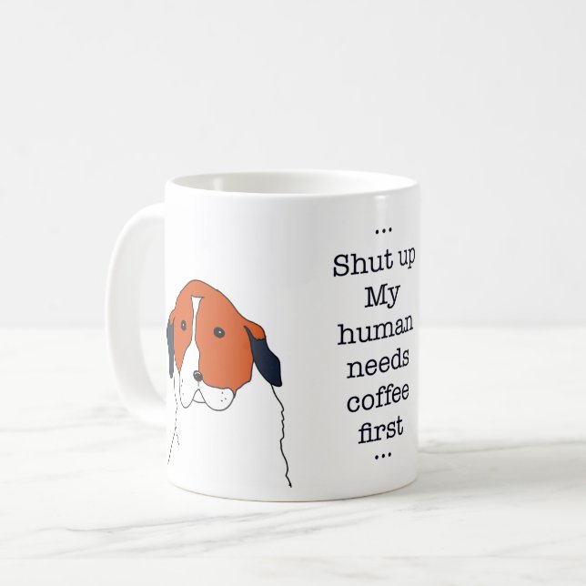 St. Bernard Dog Coffee Humor Cute Design Mug (Front Left)