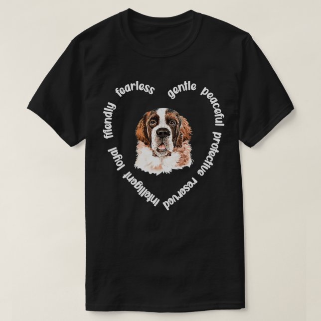 St Bernard Dog Heart  Saint Bernard Mom St Bernard T-Shirt (Design Front)