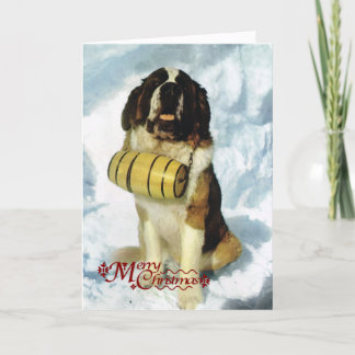 St Bernard dog, Mountain Rescue Holiday Card