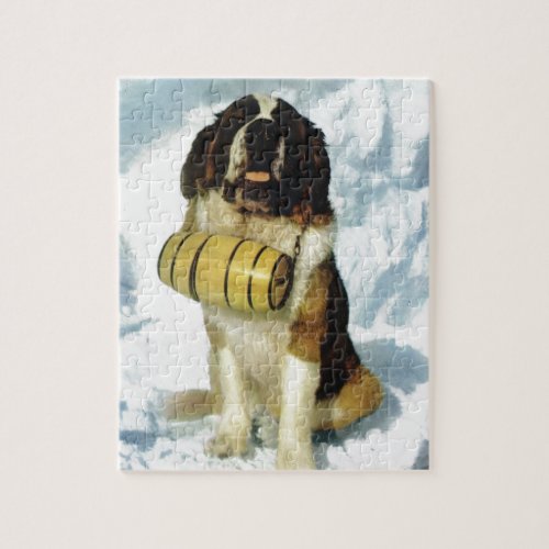 St Bernard dog Mountain Rescue Jigsaw Puzzle