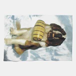 St Bernard dog, Mountain Rescue Kitchen Towel