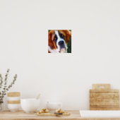 St Bernard Dog Painting Poster (Kitchen)
