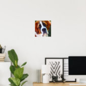St Bernard Dog Painting Poster (Home Office)