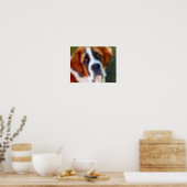 St Bernard Dog Painting Poster (Kitchen)