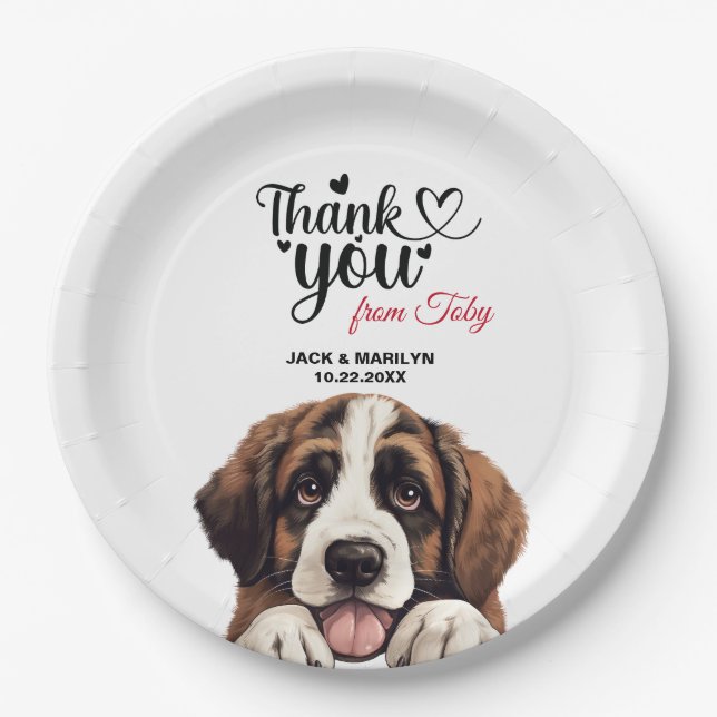 St. Bernard Dog Paper Plates (Front)