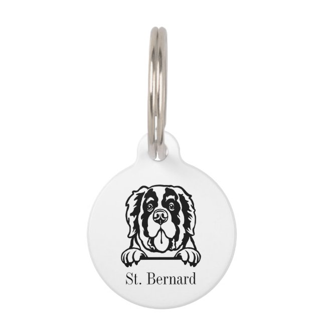 St. Bernard dog personalized name tag (Front)