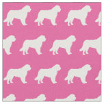 St Bernard Dog Silhouette Pet Pink Fabric