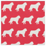 St Bernard Dog Silhouette Pet Red Fabric