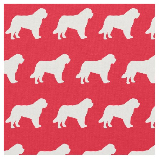 St Bernard Dog Silhouette Pet Red Fabric