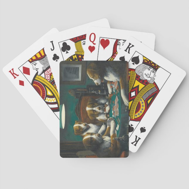 St Bernard Dogs Playing Poker Poker Cards (Back)