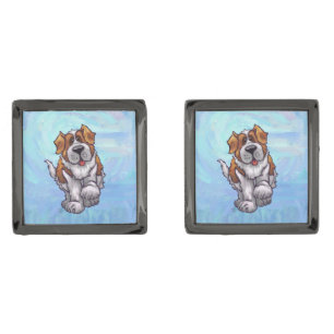 St. Bernard Gifts & Accessories Gunmetal Finish Cufflinks