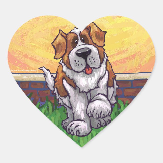 St. Bernard Gifts & Accessories Heart Sticker (Front)