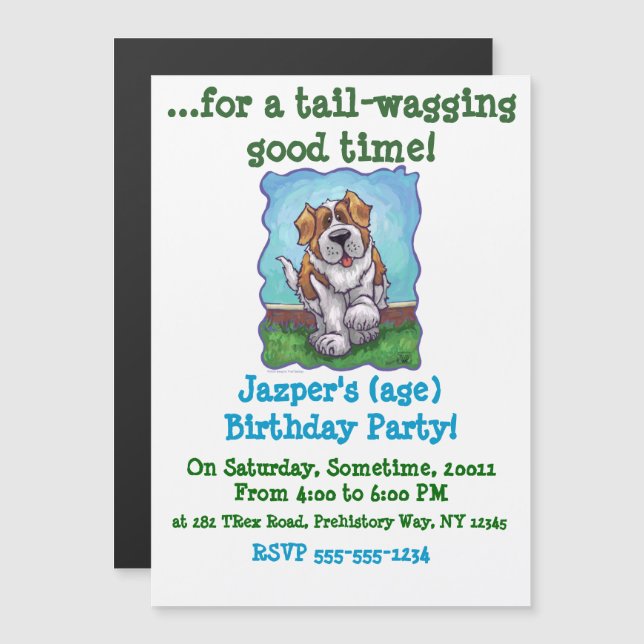 St. Bernard Gifts & Accessories Magnetic Invitation (Front/Back)