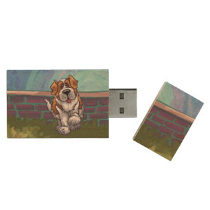 St. Bernard Gifts & Accessories Wood Flash Drive