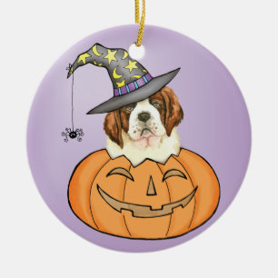 St. Bernard Halloween Ceramic Ornament