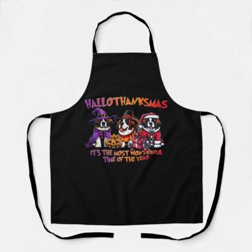 St. Bernard Halloween Thanksgiving Christmas Class Apron