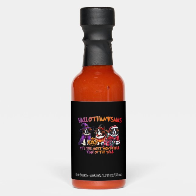 St. Bernard Halloween Thanksgiving Christmas Class Hot Sauces (Front)