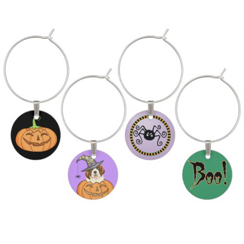 St Bernard Halloween Wine Charm