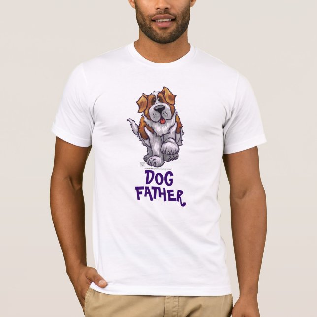 St. Bernard Heads and Tails Dog Father T-Shirt (Front)