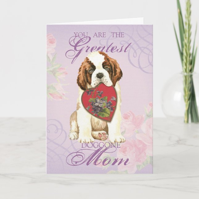 St. Bernard Heart Mom Card (Front)