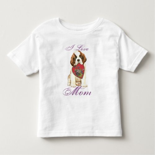 St Bernard Heart Mom Toddler T_shirt