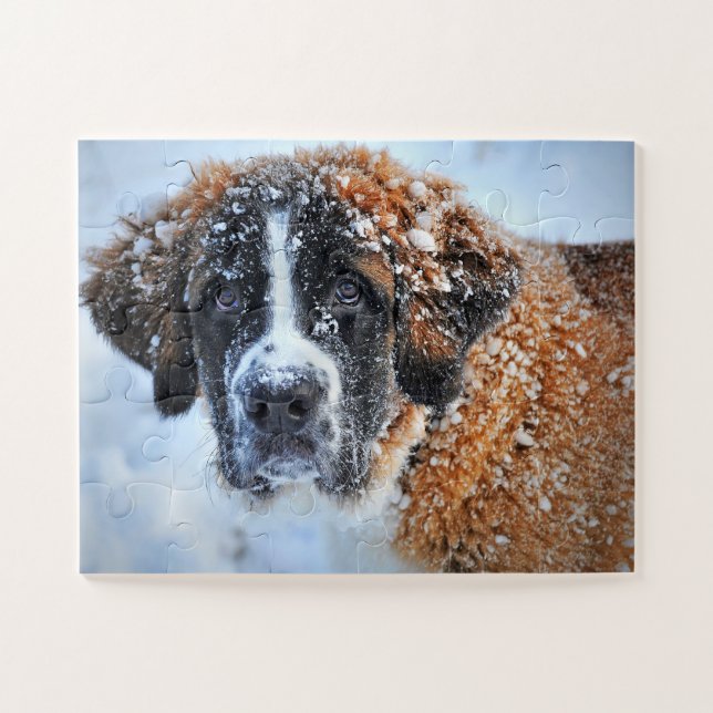 St Bernard in the Snow Jigsaw Puzzle (Horizontal)