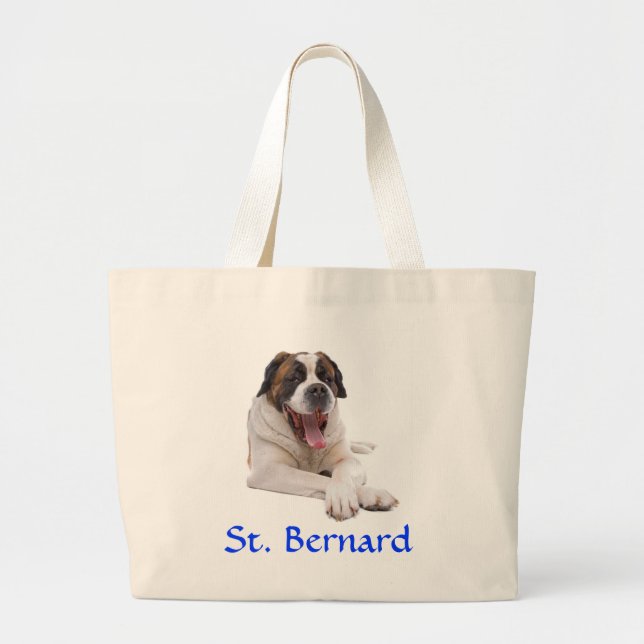 St. Bernard Jumbo Canvas Tote Bag (Front)