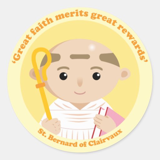 St. Bernard of Clairvaux Classic Round Sticker | Zazzle