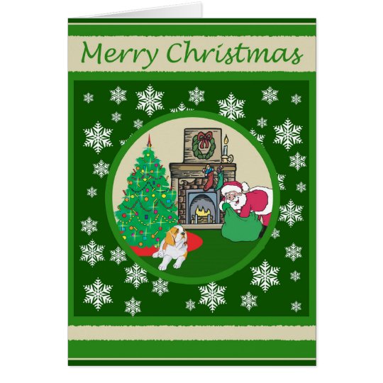 St Bernard Old Fashioned Christmas Card