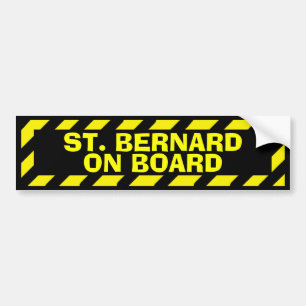 St. Bernard on board yellow caution sticker