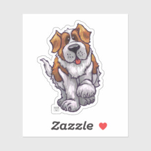 St. Bernard Painted Portrait Sticker