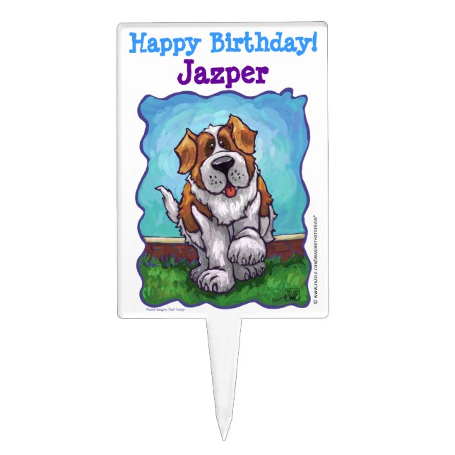 St. Bernard Party Center Cake Topper (Front)