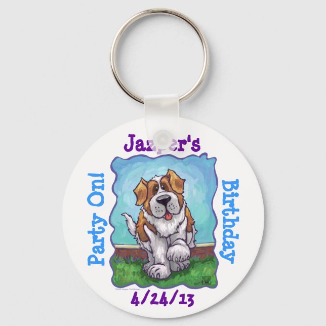 St. Bernard Party Center Keychain (Front)