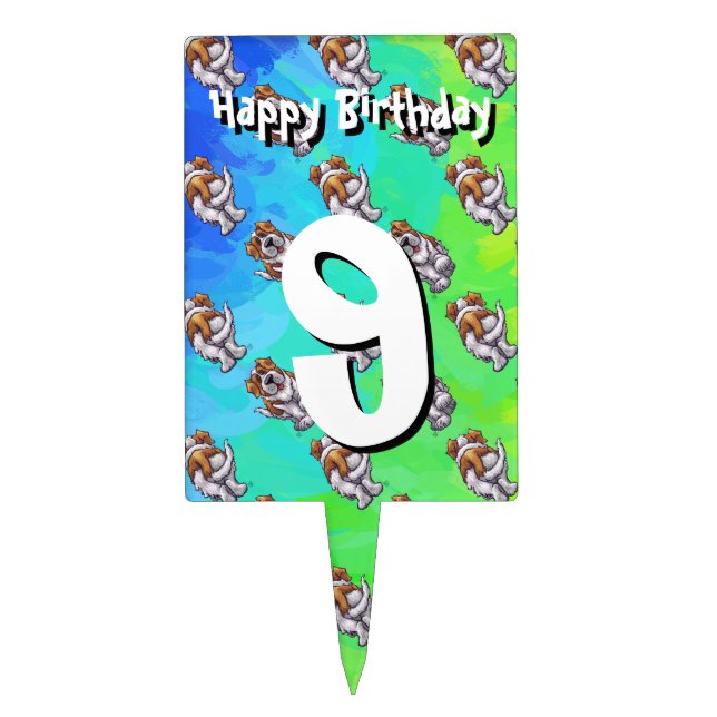 St. Bernard Patterns Cake Topper (Front)