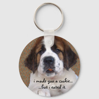 St Bernard Puppy Cookie Keychain