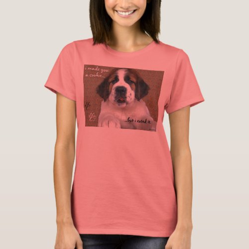 St Bernard Puppy Cookie T_Shirt
