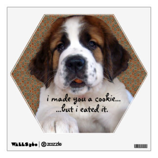 St Bernard Puppy Cookie Wall Sticker