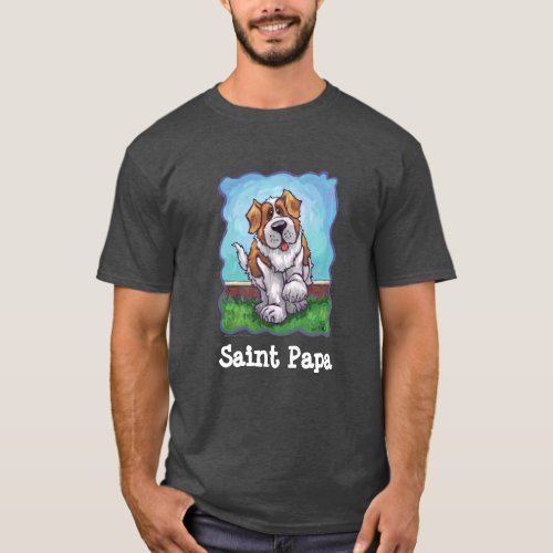 St Bernard Saint Papa Dark T_Shirts