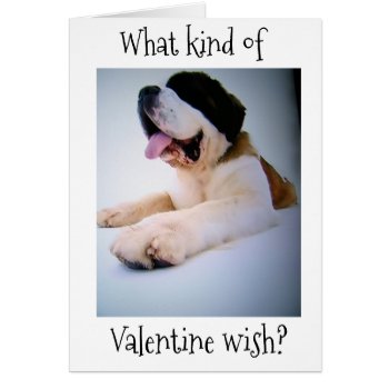 St. Bernard Sends "huge" Valentine Wishes by BLUEPUPPYCARDS at Zazzle