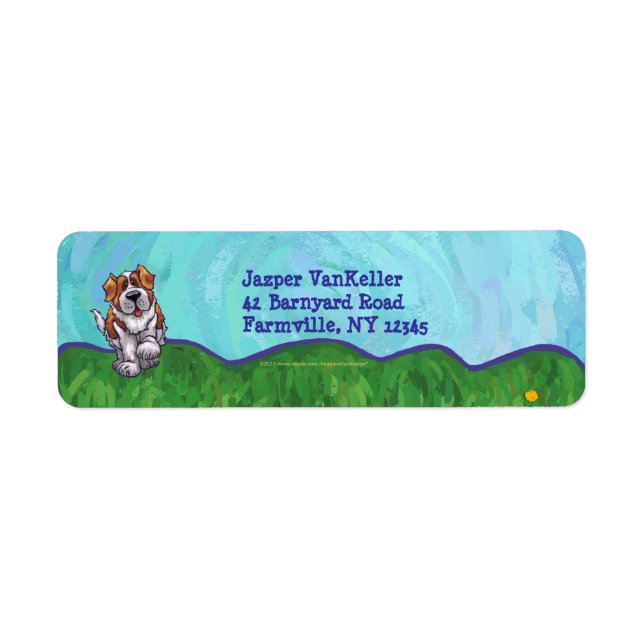 St. Bernard Stationery Label (Front)