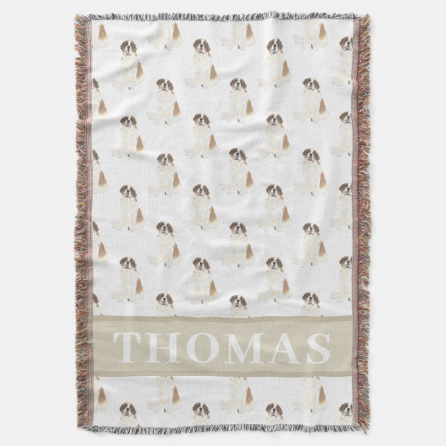 St. Bernard Throw Blanket (Front Vertical)