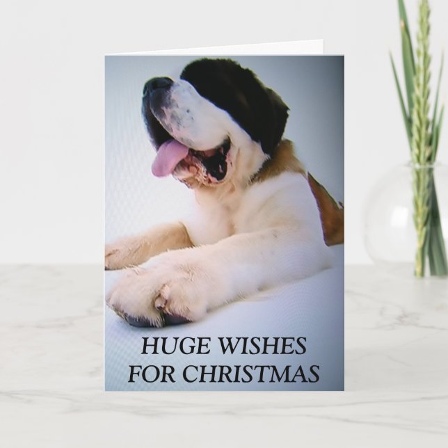 ST. BERNARD TO THE RESCUE=CHRISTMAS HOLIDAY CARD (Front)